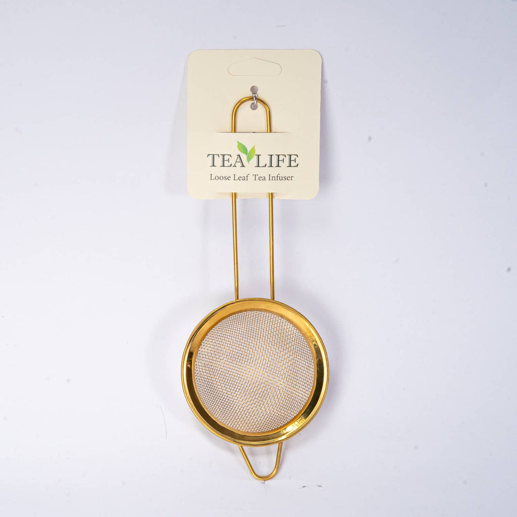 Stainless Steel Tea 3” Strainer with Brass Handle