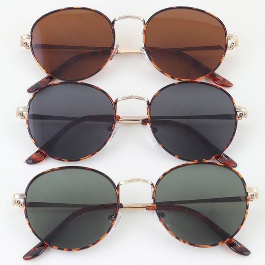 Tortoise Minimal Frame Tinted Sunglasses
