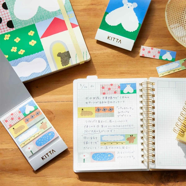 Dog & Cherries Washi Tape Strips, Imported Japan