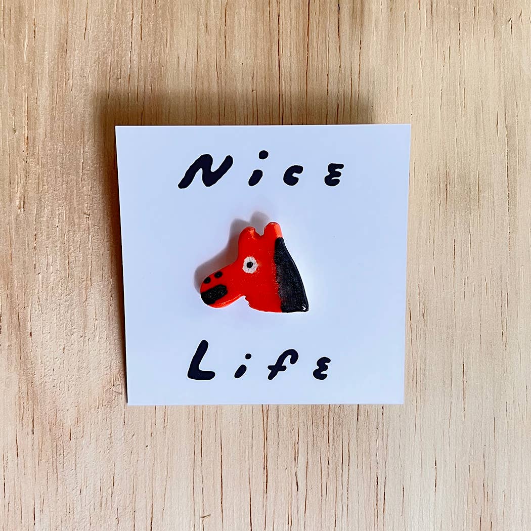 Ceramic Horsey Pin