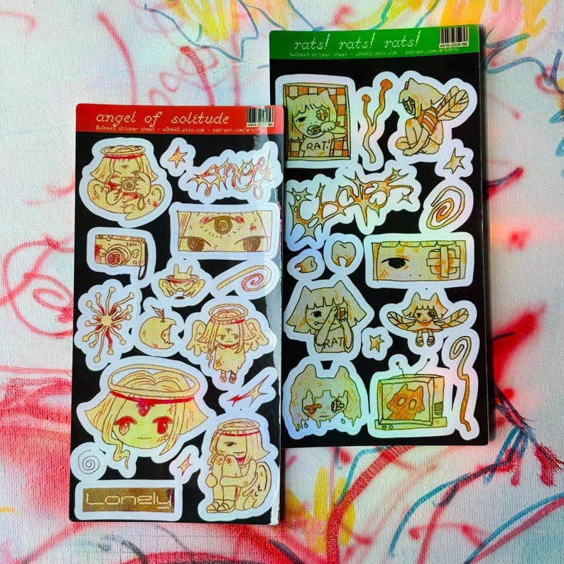 W0nkk0 • Clear Horror Aesthetic Sticker Sheets, Y2K Webcore
