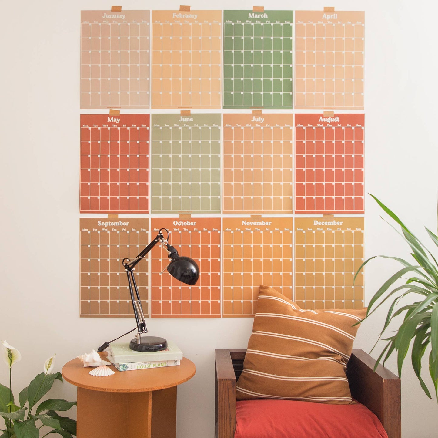 SUNDAY START | Undated A3 Wall Planner | 12 Pages | Muted