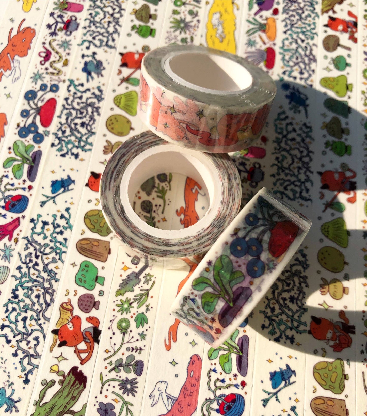 Natalie Anderson • Green and Purple Sleepy Flowers Washi Tape