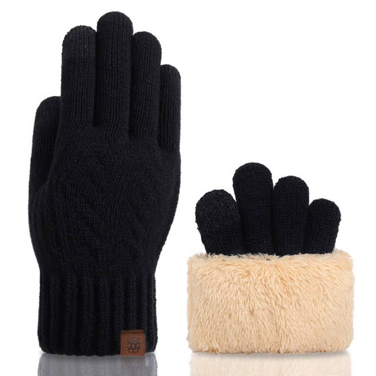Knitted Thickened Fleece Touch Screen Gloves