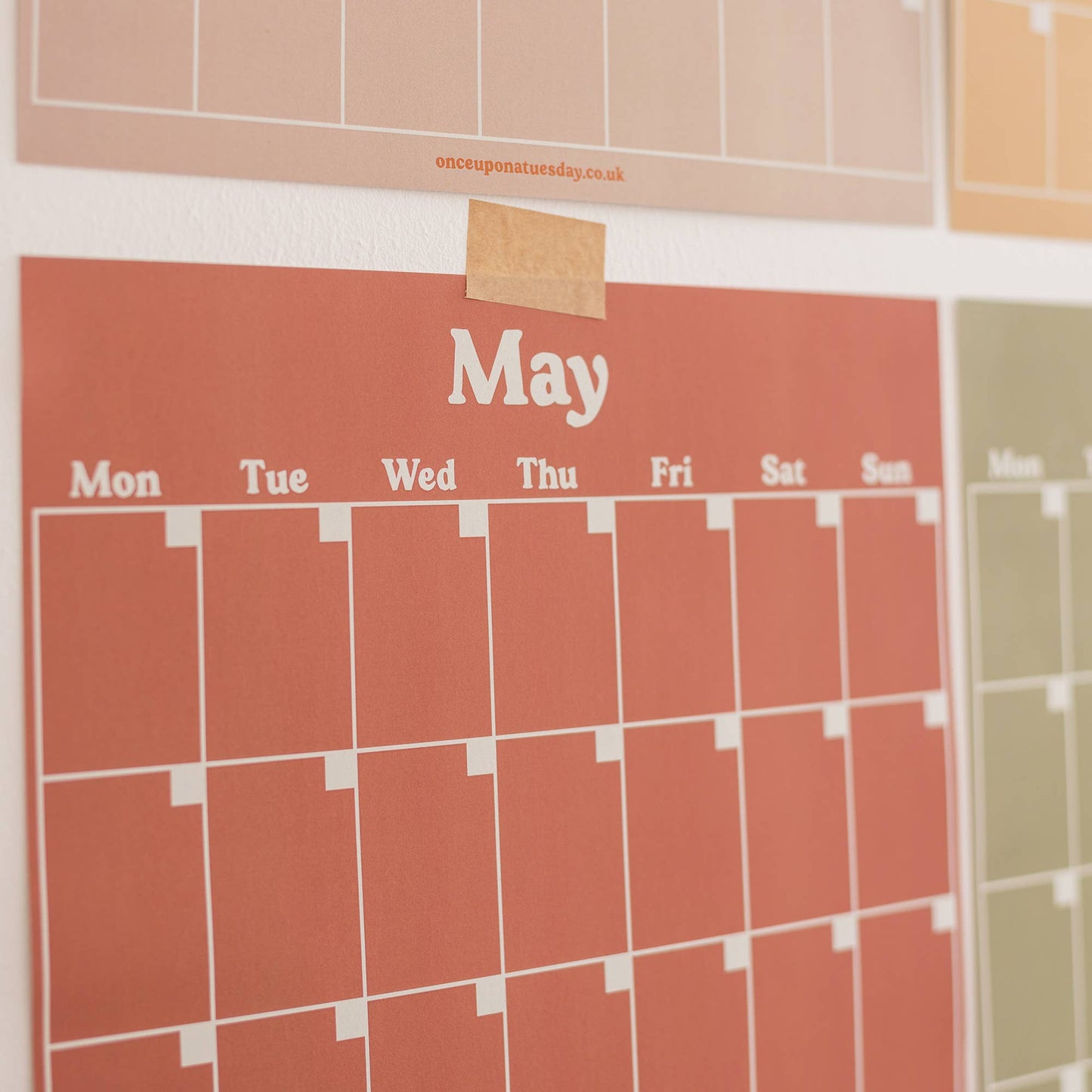 SUNDAY START | Undated A3 Wall Planner | 12 Pages | Muted