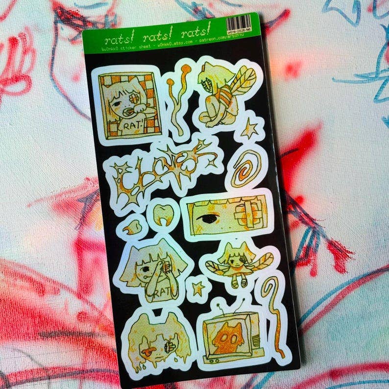 W0nkk0 • Clear Horror Aesthetic Sticker Sheets, Y2K Webcore