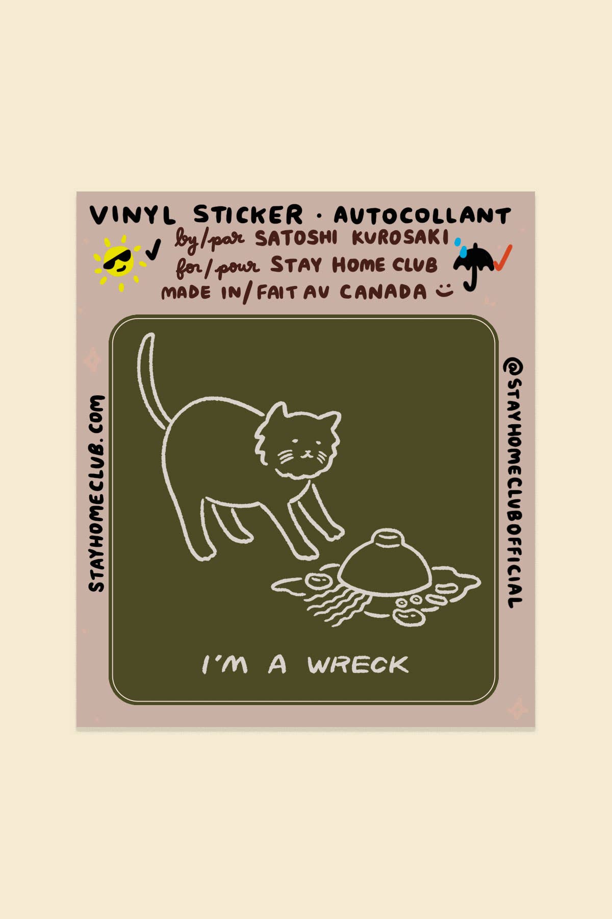 Stay Home Club • "I'm A Wreck" Sticker
