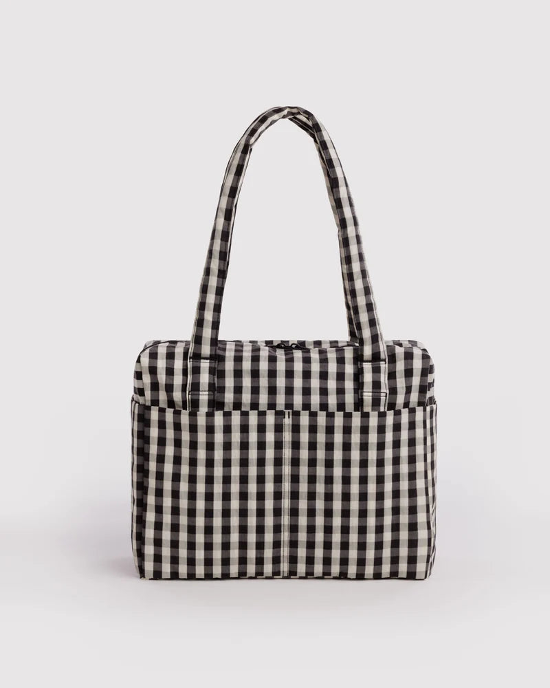 BAGGU • “Black And Cream Gingham ” Small Cloud Carry-On