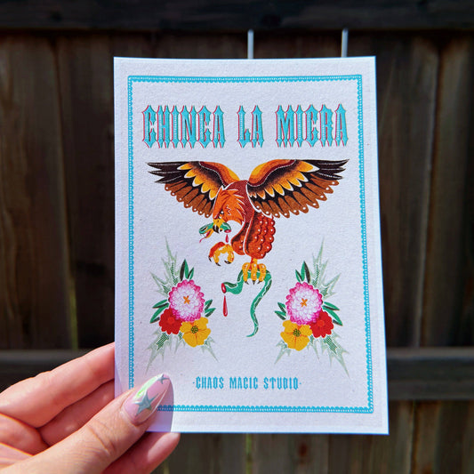 Chaos Magic Studio • Trad Eagle "Chinga La Migra" 11" x 14" Print