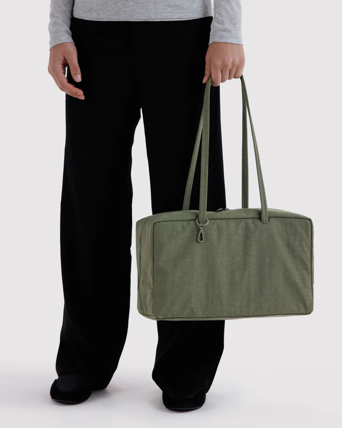 BAGGU • “Caper” Medium Nylon Bowler Bag