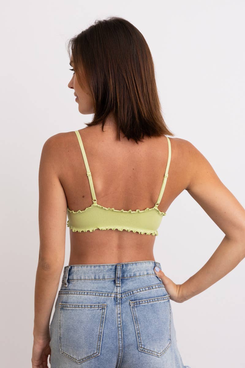 Seamless Lettuce Edge Bow Tie Triangle Bralette