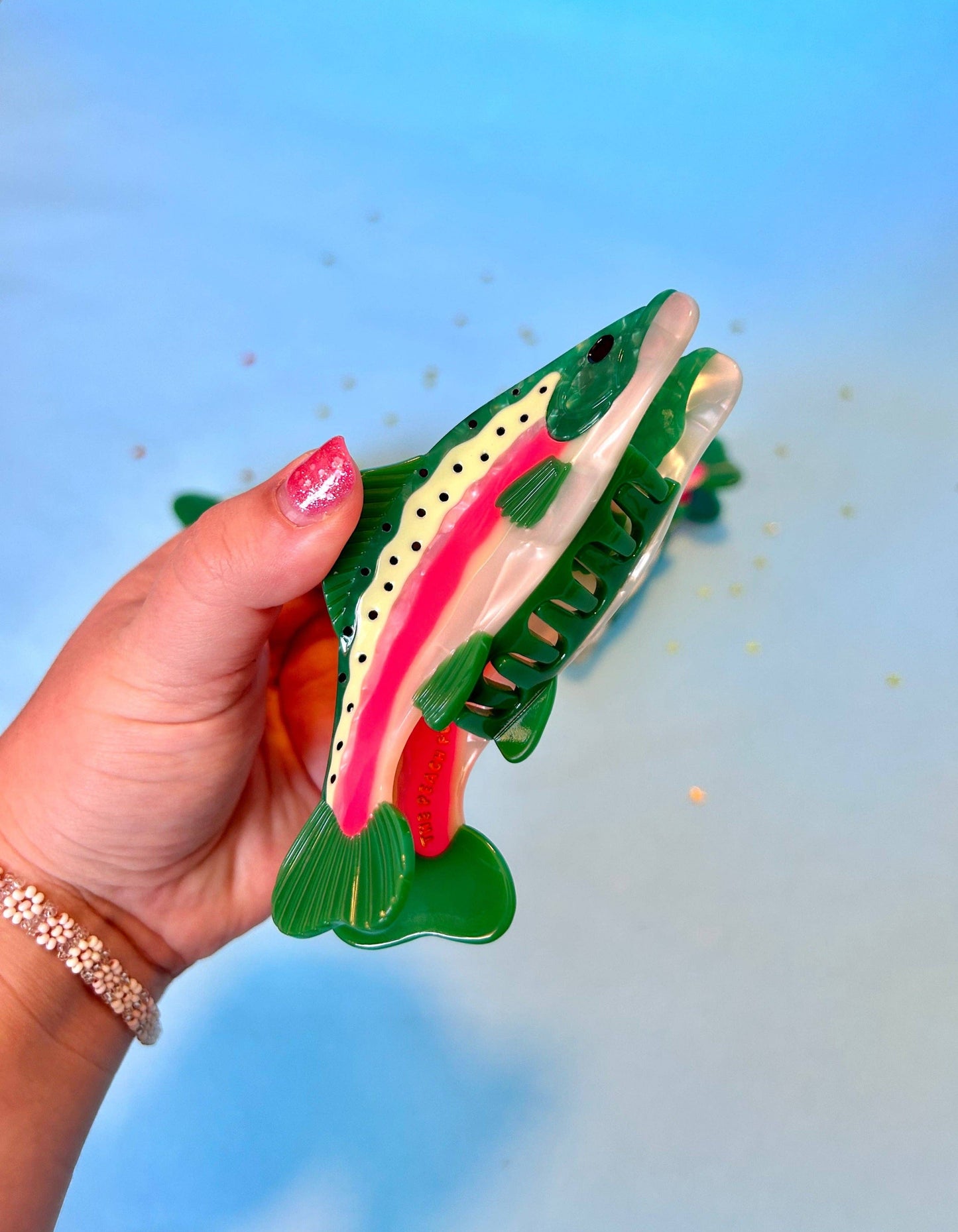 The Peach Fuzz • Rainbow Trout Hair Claw