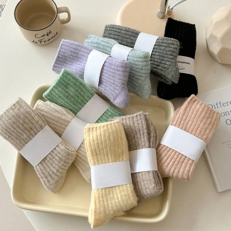 SALE • Rufia - 5-Pair Set of Solid Color Wool-Blend Socks