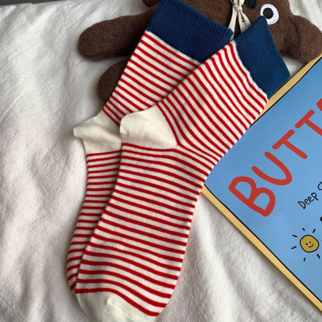 Colorful Striped Mid-Calf Socks