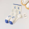 Cute Bunny Socks in Light Blue and White