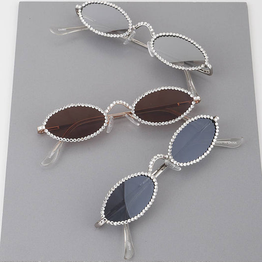 Vintage Style, Jewel Lined Round Sunglasses