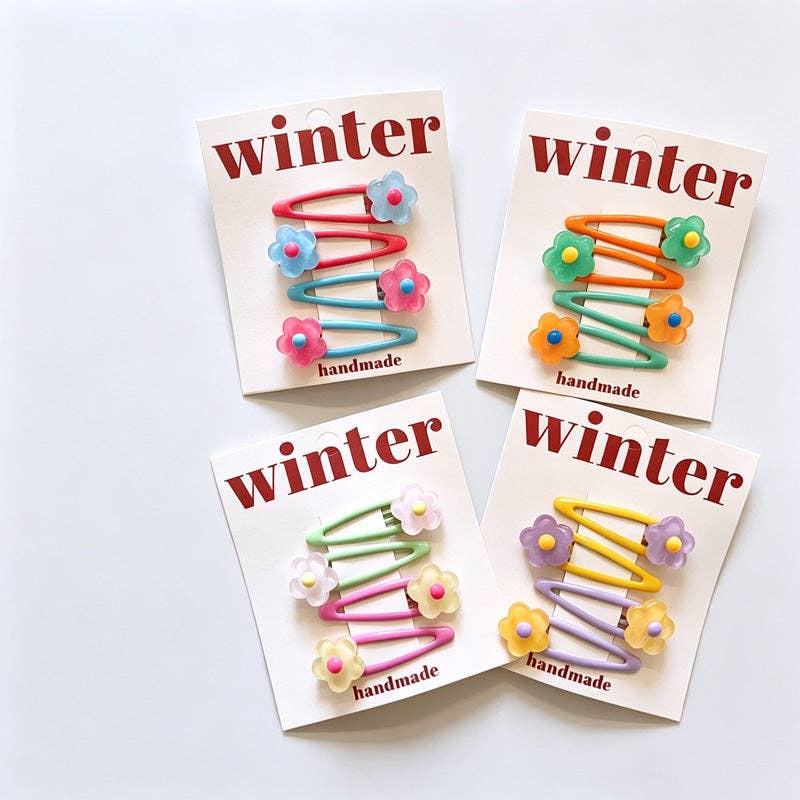 Resin Flower Mini Hair Clips