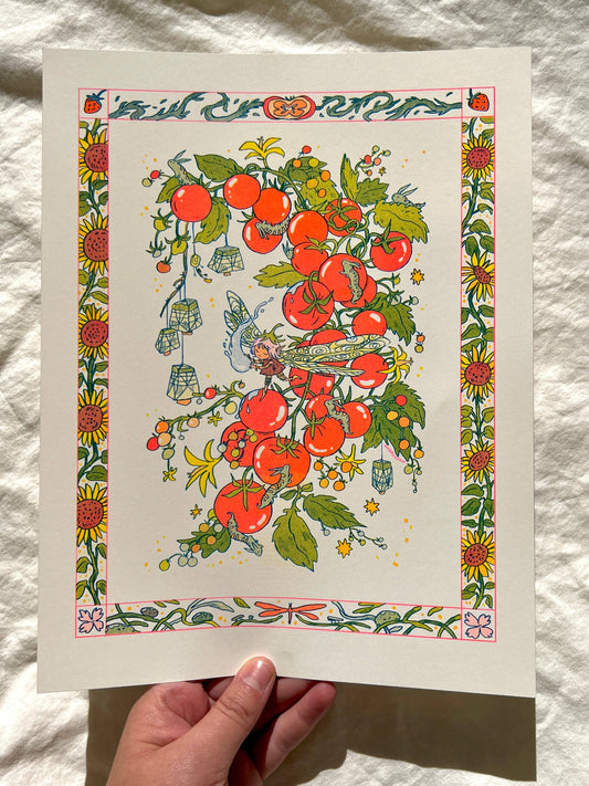Natalie Anderson • Sunflower Fairy Riso 8.5”x11” Print