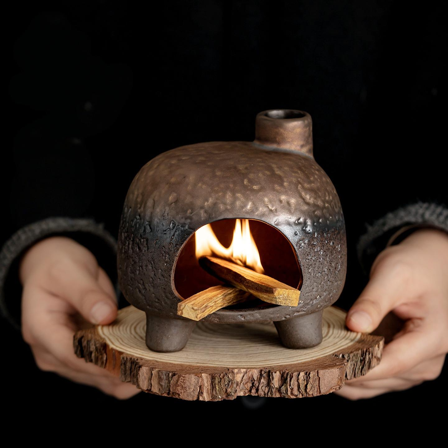 Little Golden House Incense Fireplace