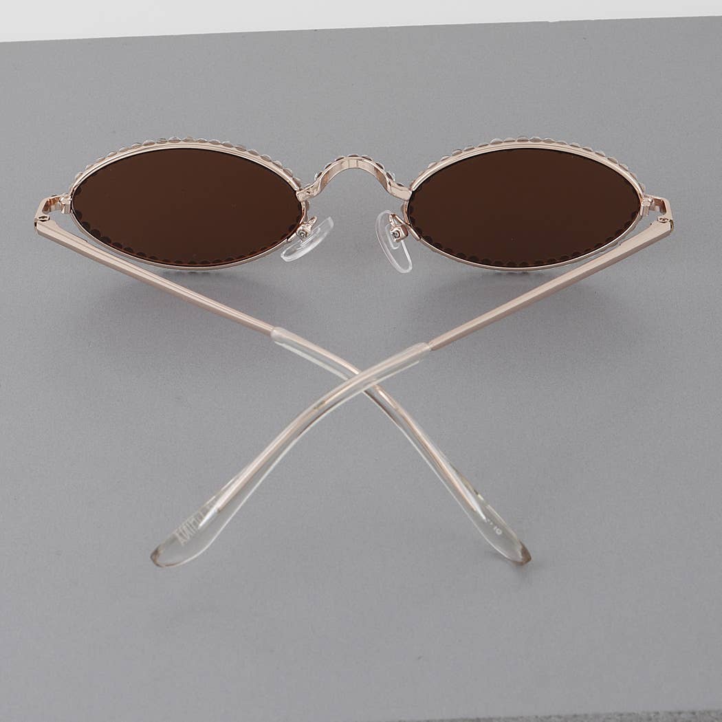 Vintage Style, Jewel Lined Round Sunglasses
