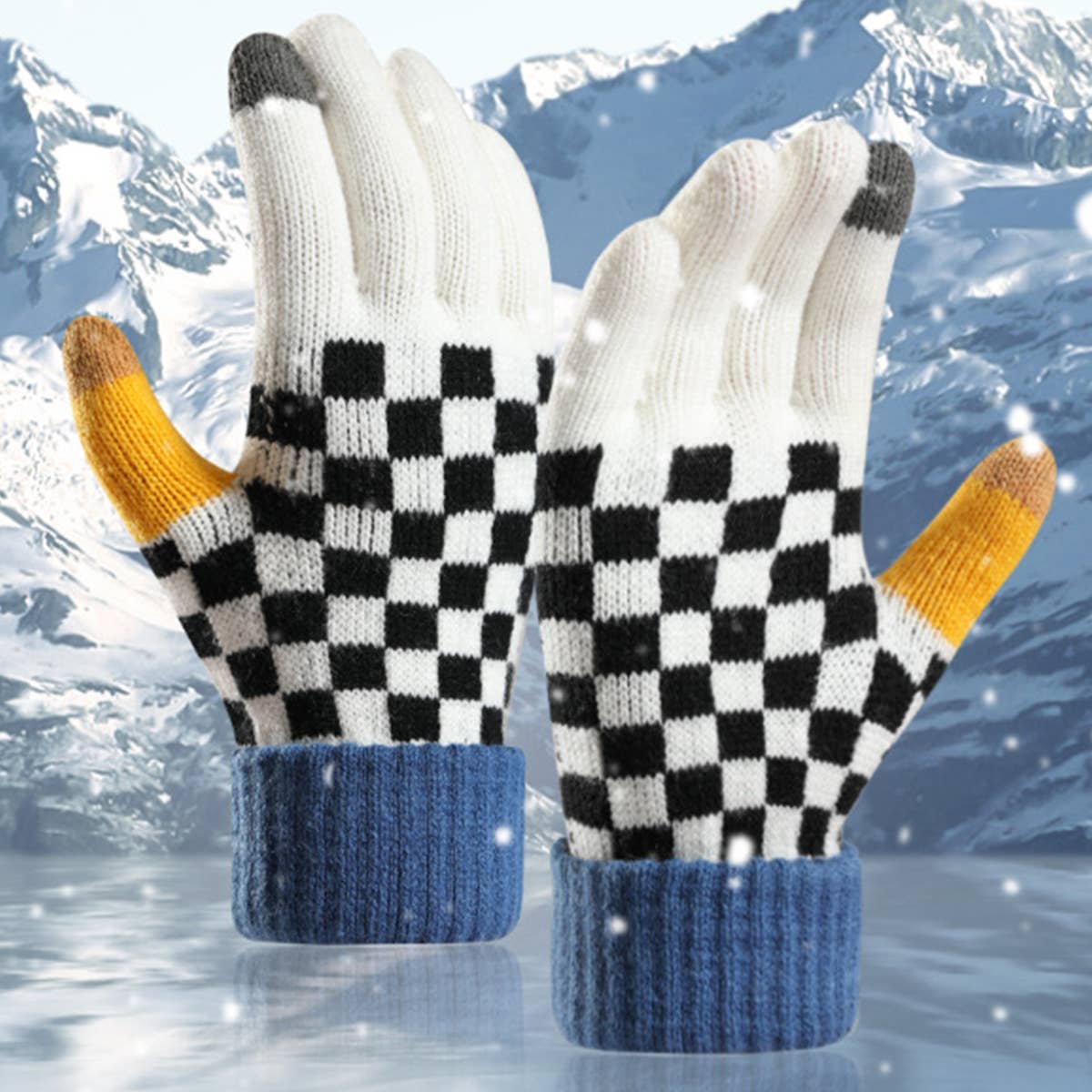 Striped Knit Gloves