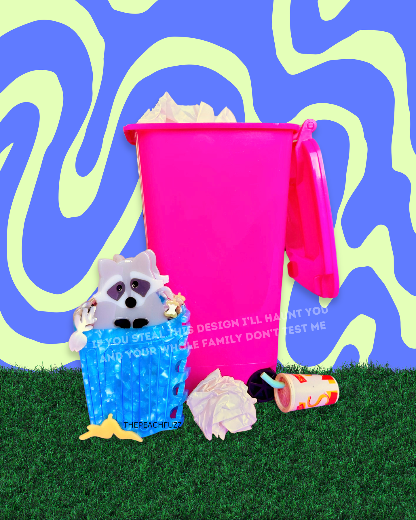 The Peach Fuzz • Trash Panda Raccoon Hair Claw