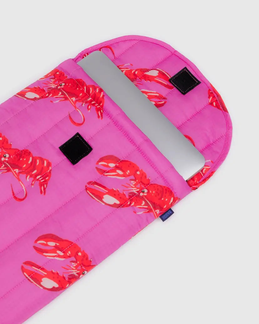 BAGGU • “Pink Lobster” 16” Puffy Laptop Sleeve