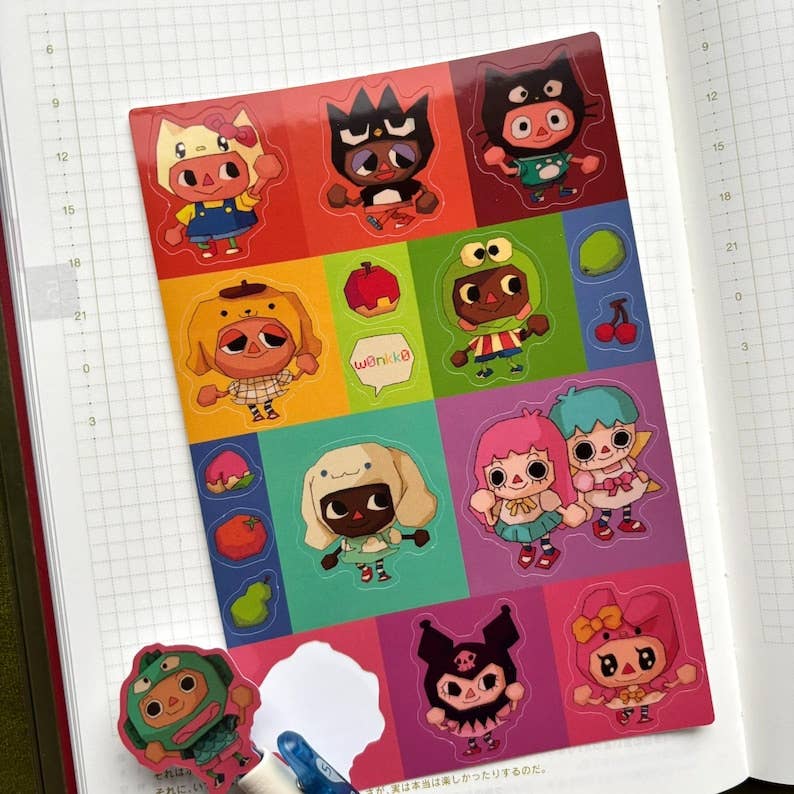 W0nkk0 • Sanrio-Animal Crossing Sticker Sheet