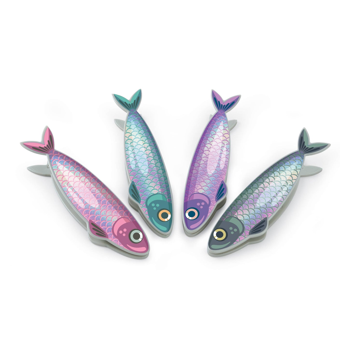 Sardine Fish Bag Clips, Set of 4