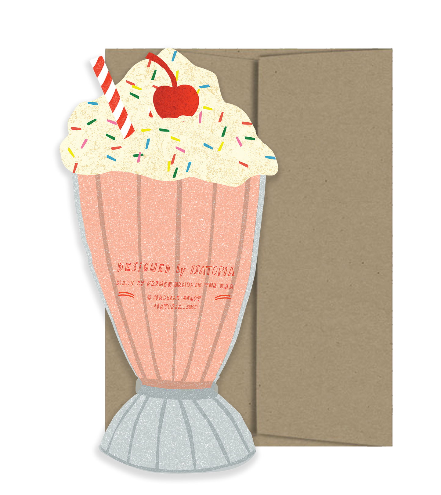Milkshake, Die-Cut Blank Greeting Card
