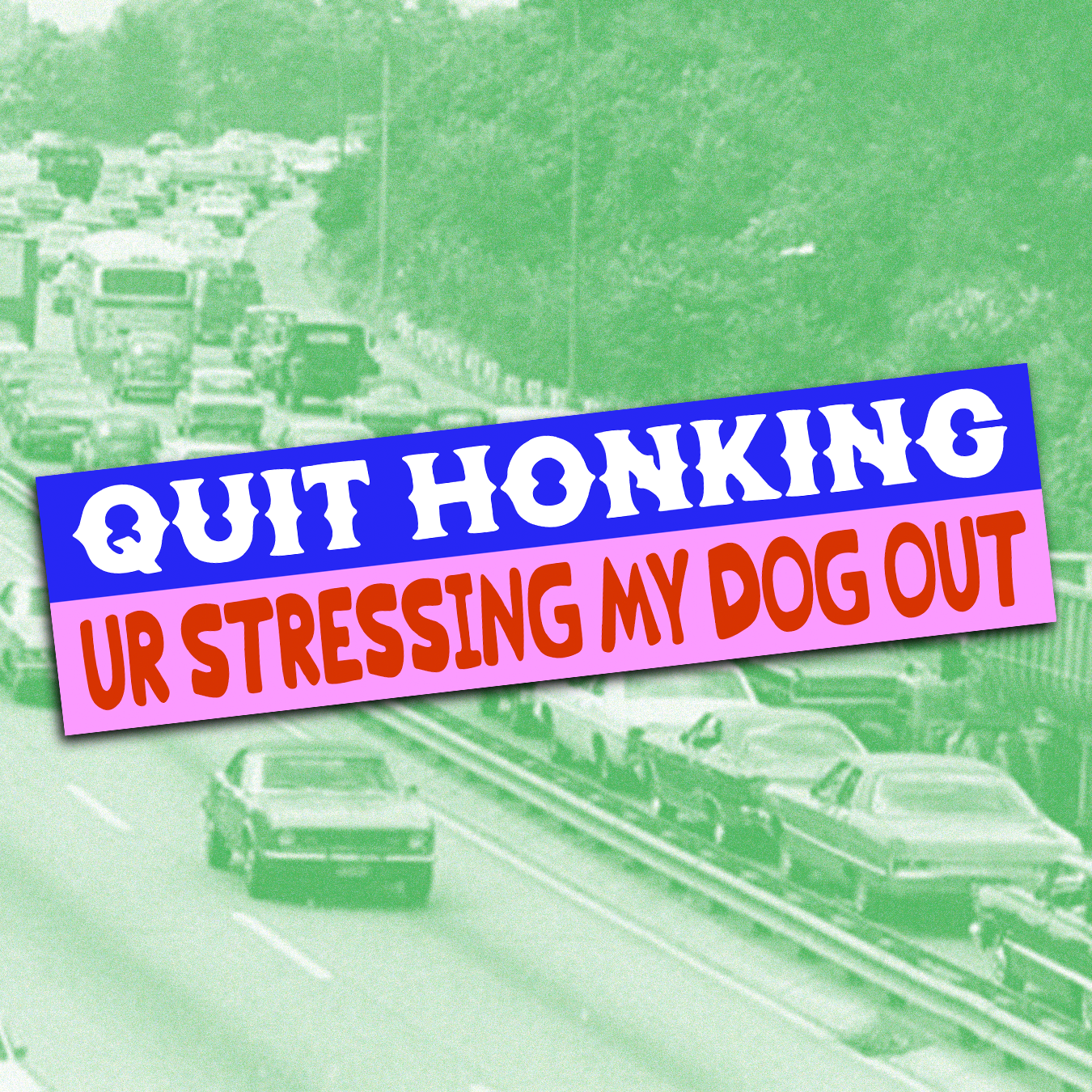 “Quit Honking, Ur Stressing My Dog Out” • Bumper Sticker