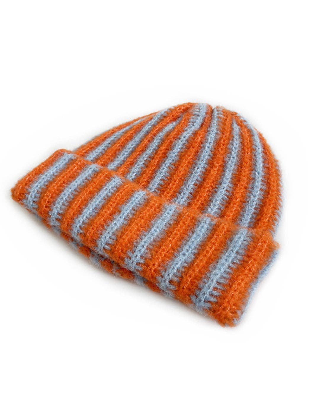 Color-block Striped Cuffed Knitted Beanie