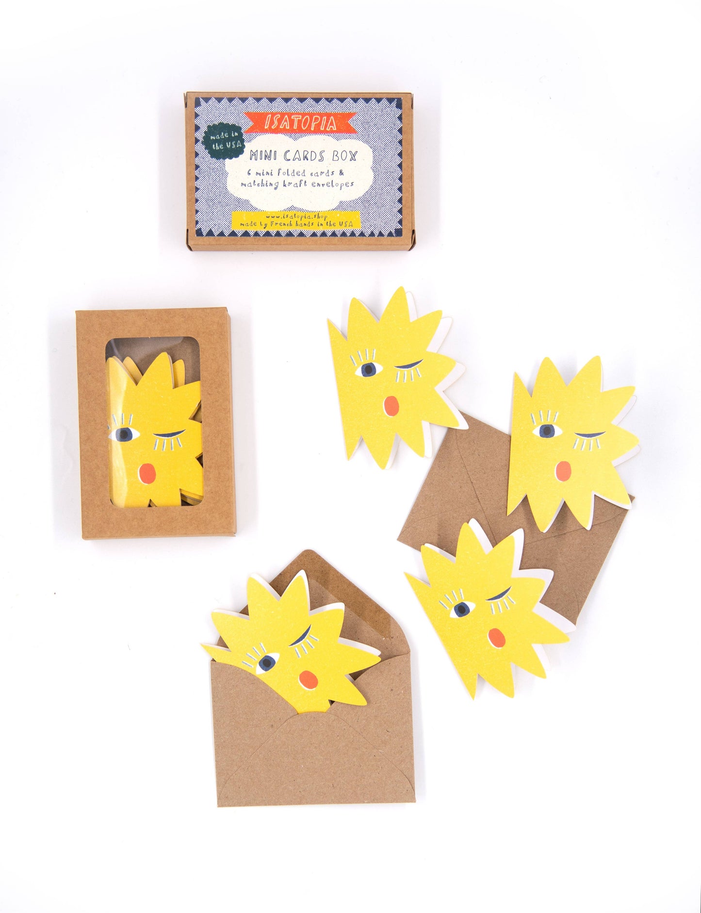 Winking Star, Mini Die-Cut Blank Greeting Cards, Box of 6