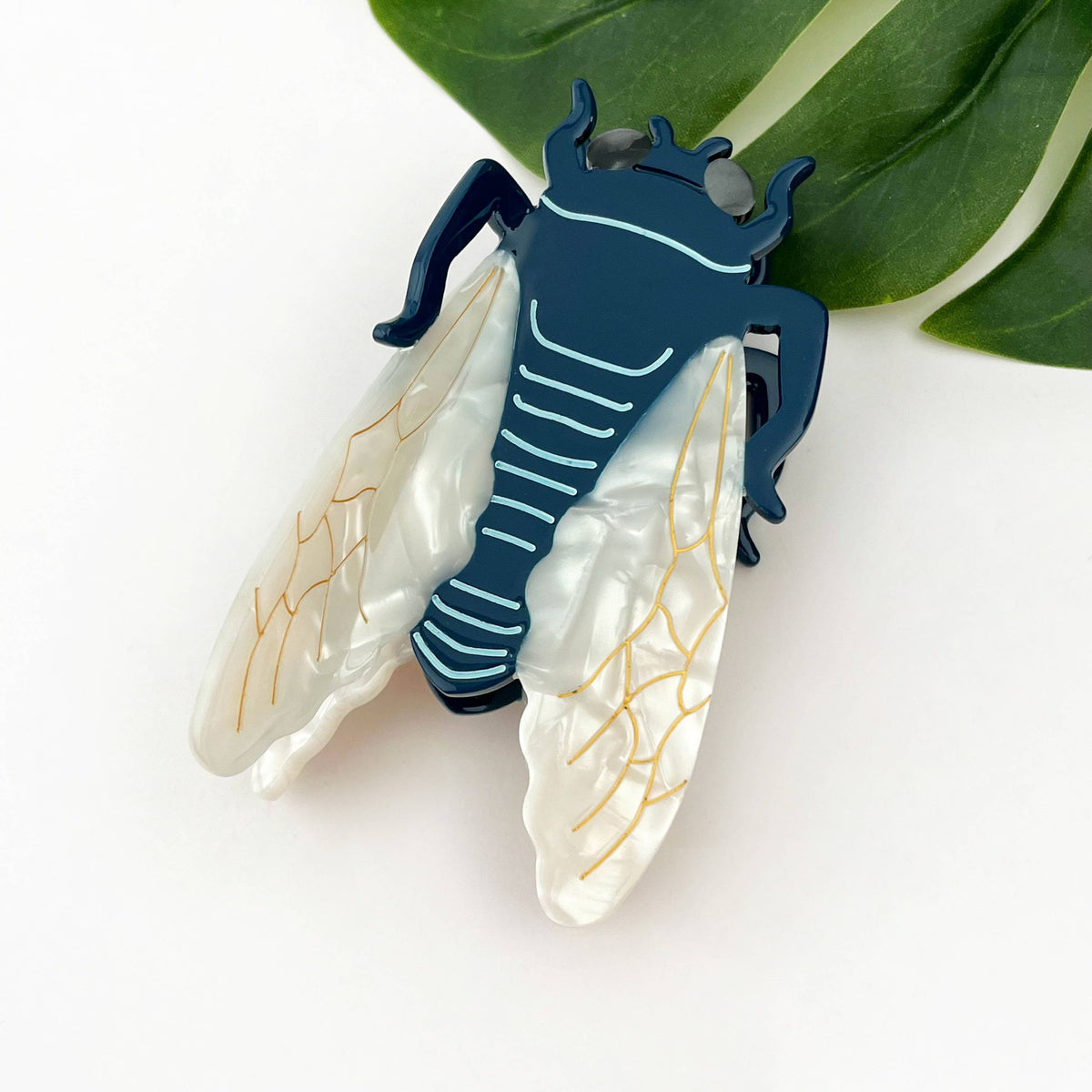 Blue Cicada Hair Claw Clip