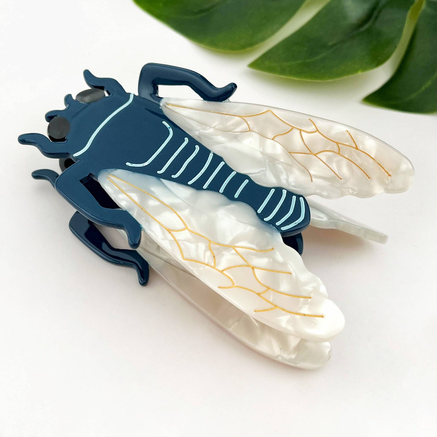Blue Cicada Hair Claw Clip