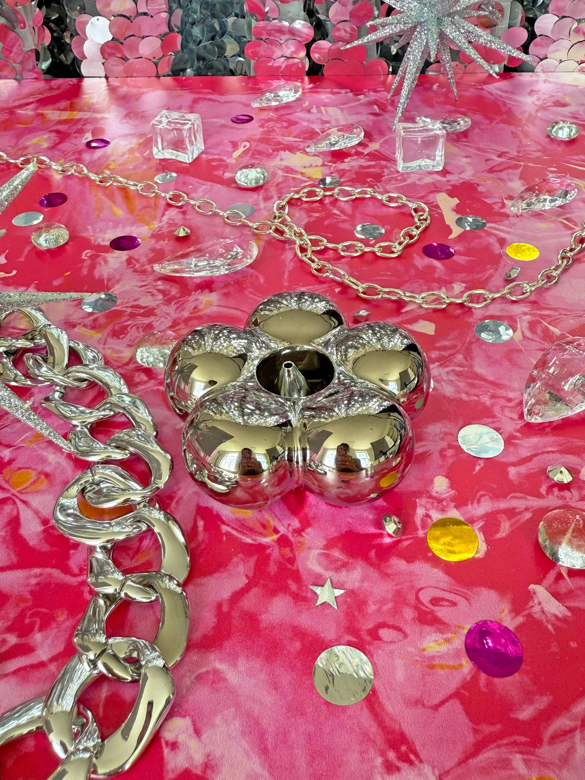 A Shop of Things • Chrome Flower Incense Holder