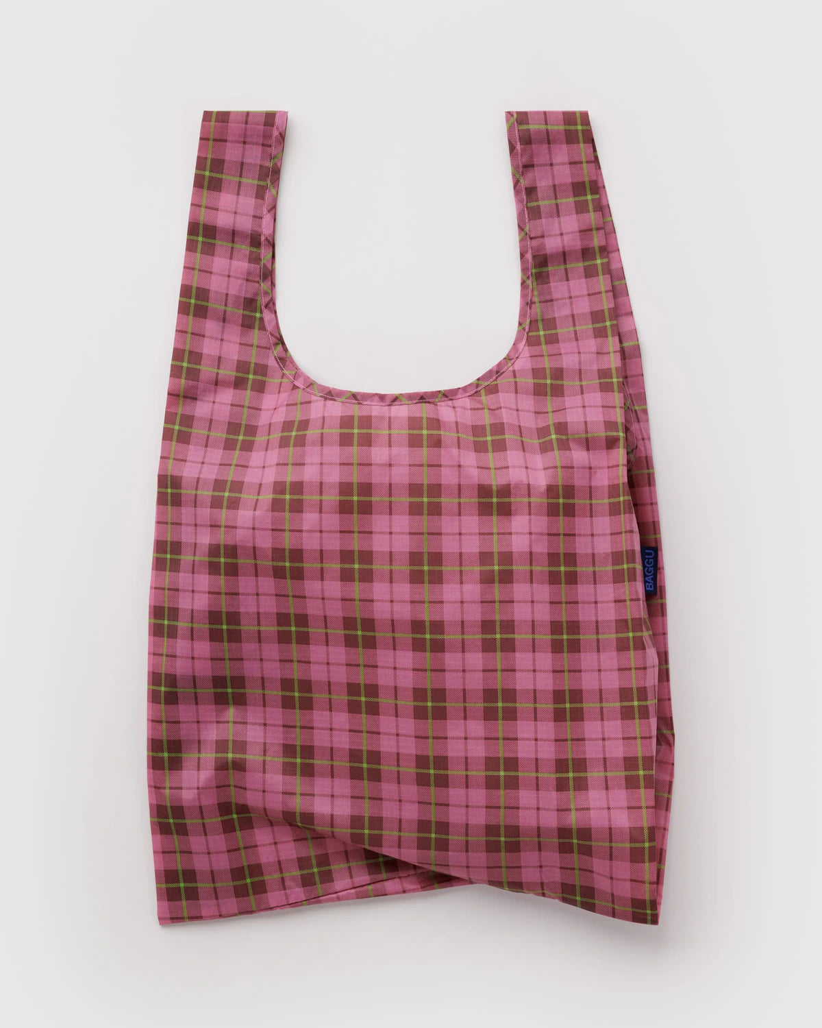 BAGGU • “Azalea Pink Tartan” Standard Baggu
