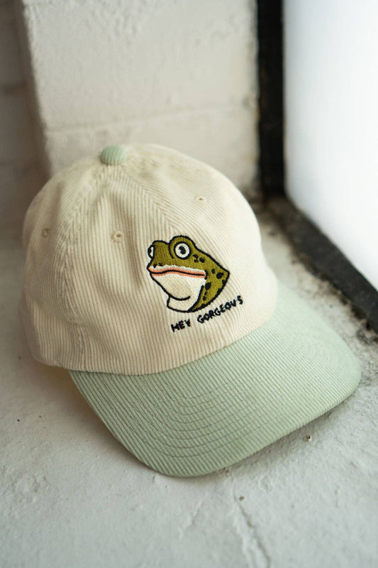 Stay Home Club • Hey Gorgeous Two-Tone Corduroy Dad Hat, Embroidered Cord
