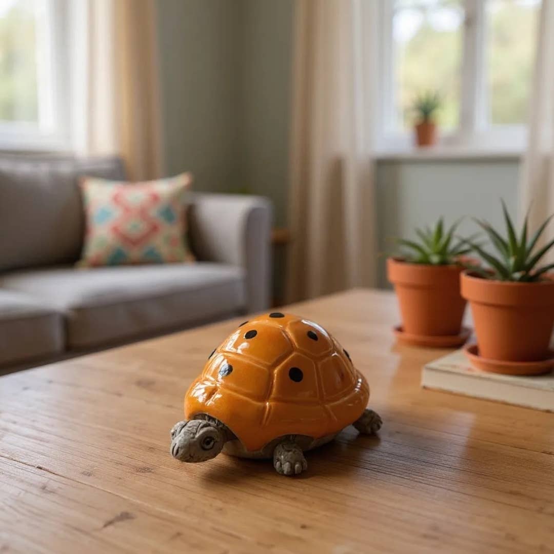 Moving Ceramic Handmade Clay Turtle Figurine