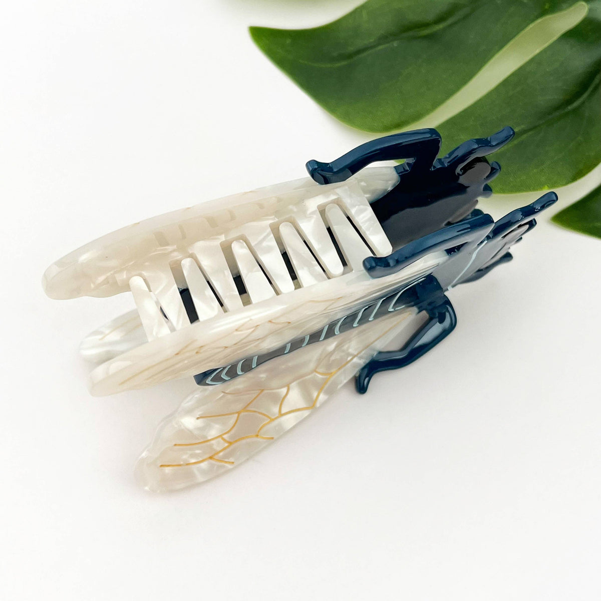 Blue Cicada Hair Claw Clip