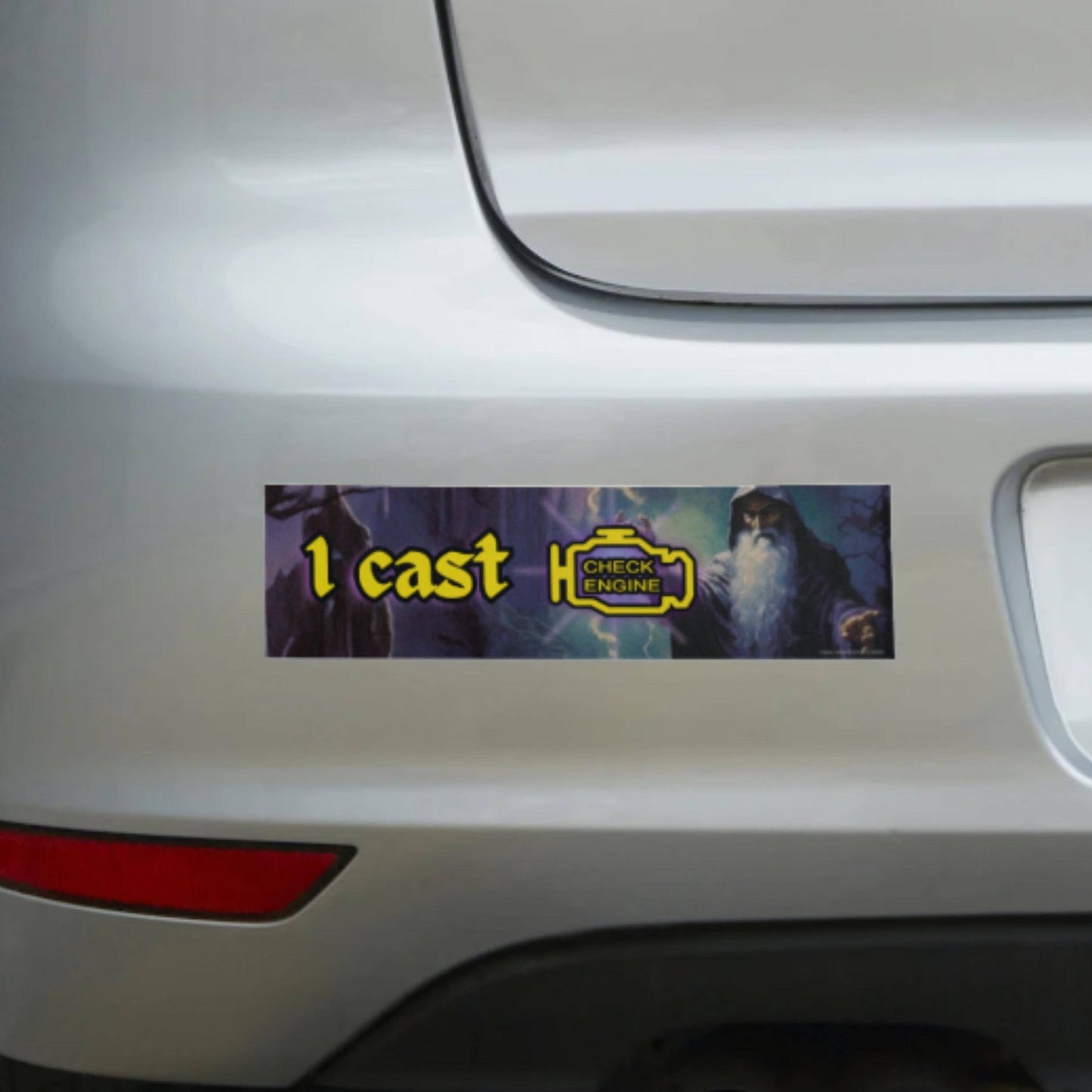 Frog Mustard • Bumper Sticker, “I Cast Check Engine Light (Wizard)”