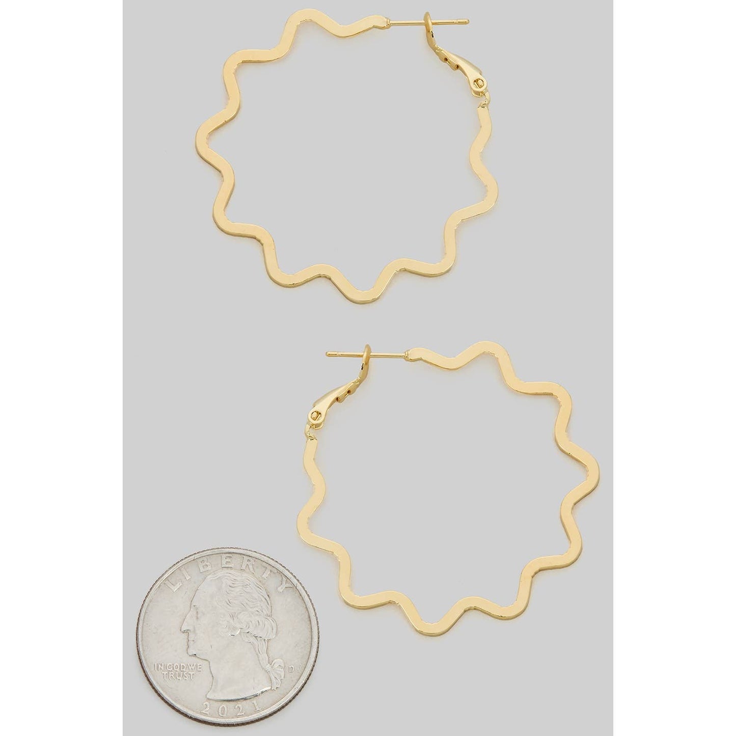 Wavy Brass Hoop Earrings