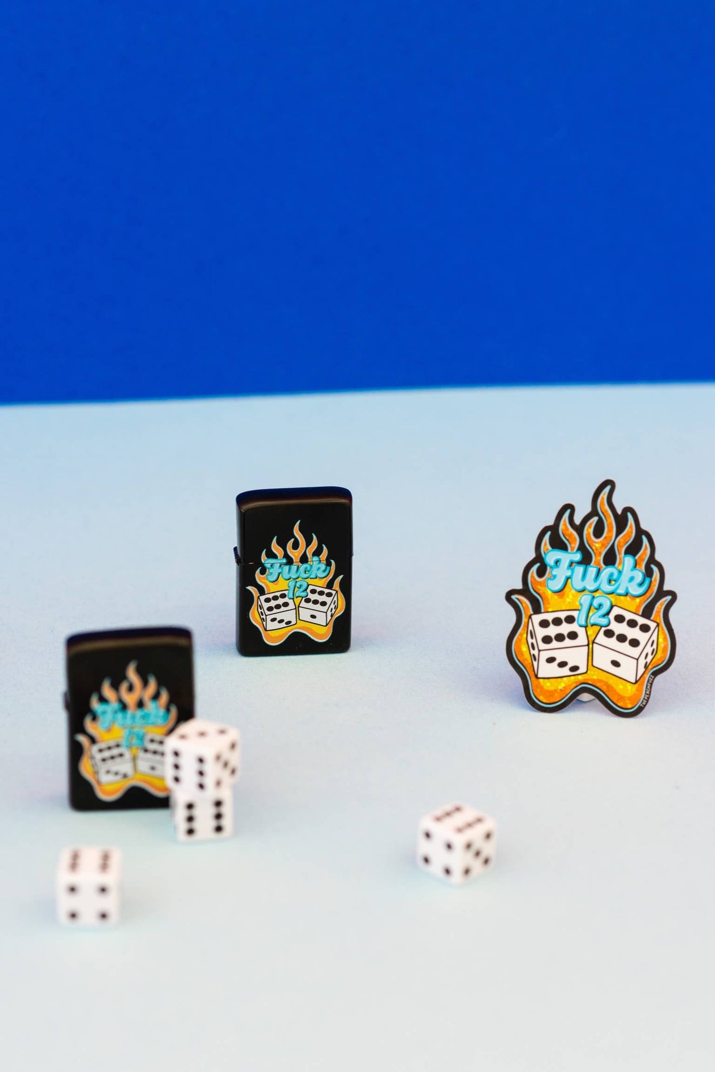 The Peach Fuzz • “Fuck 12” Dice Glitter Sticker