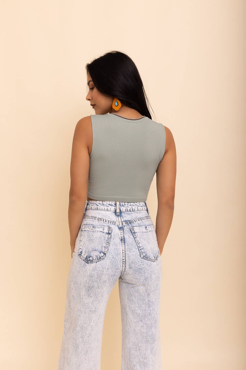 Y2K V-Neck Seamless Crop Tank