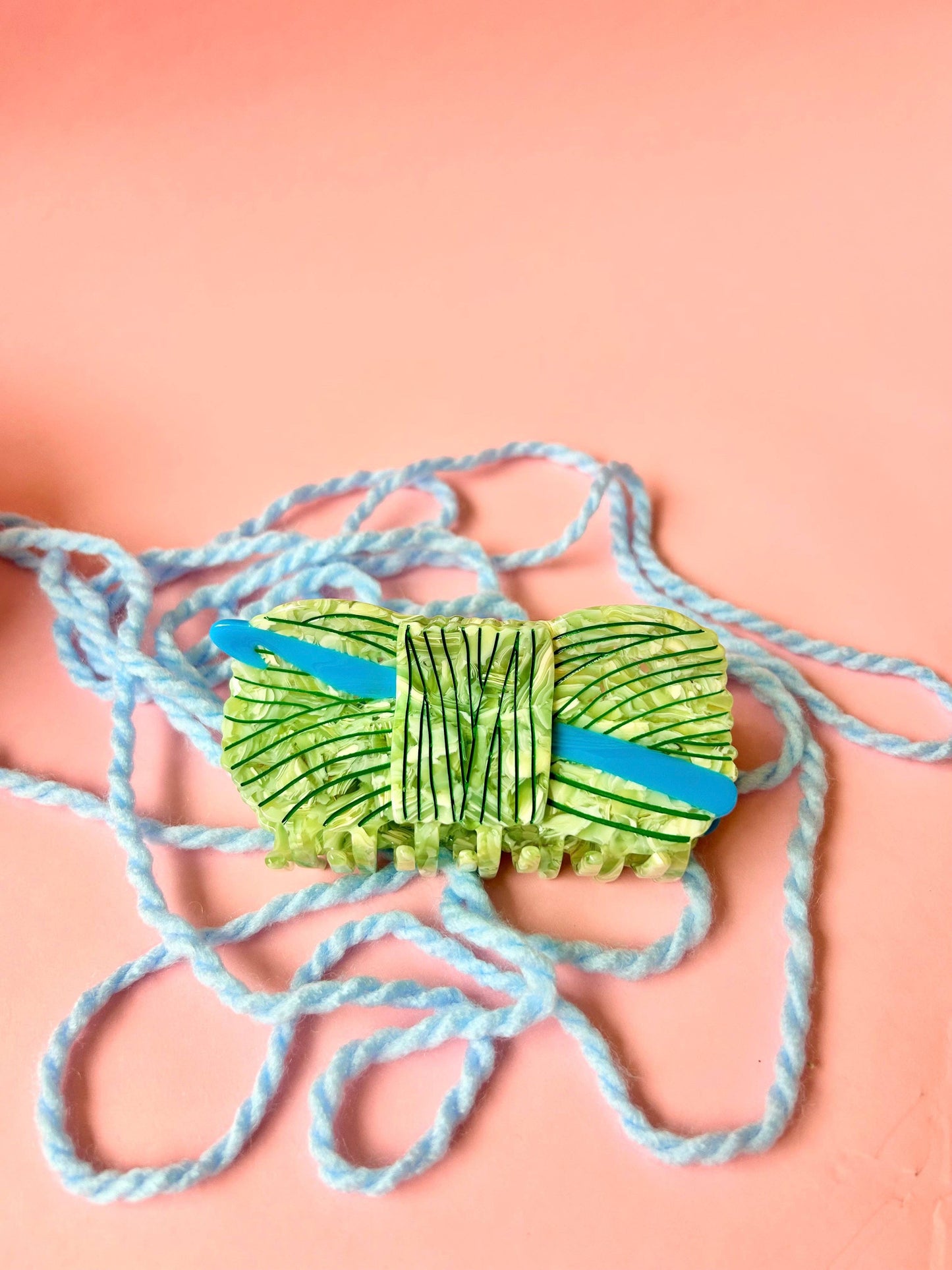 The Peach Fuzz • Crochet Yarn Hair Claw