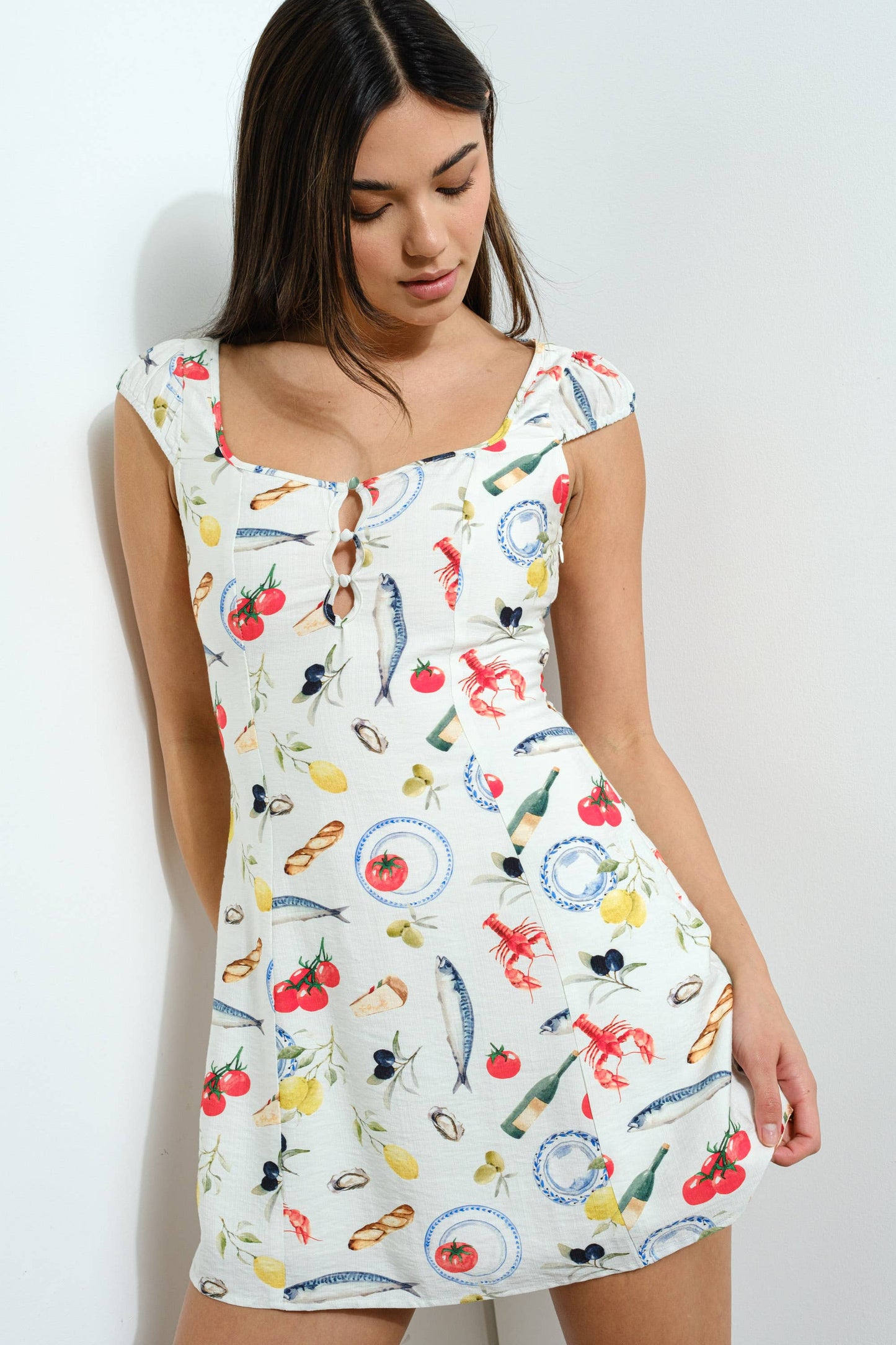 Picnic Print Mini Dress