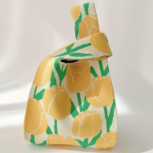 Floral Knit Hand Bag