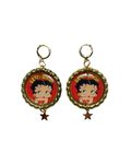 Painted Lady • Betty Boop Dangle Earrings, Gold Color