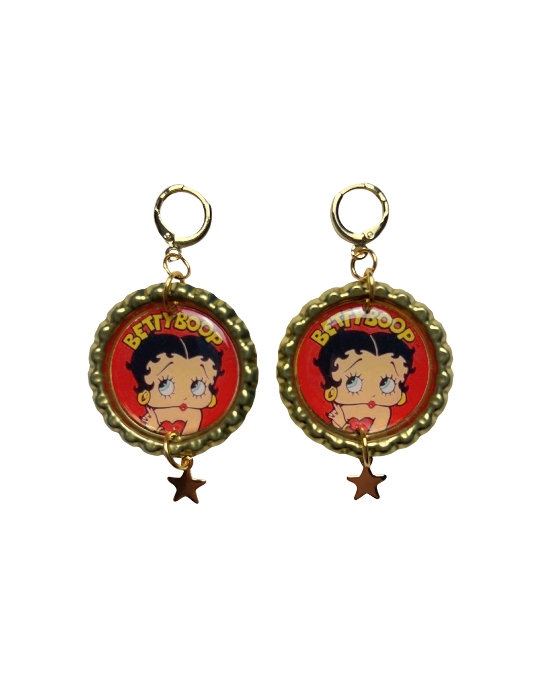 Painted Lady • Betty Boop Dangle Earrings, Gold Color