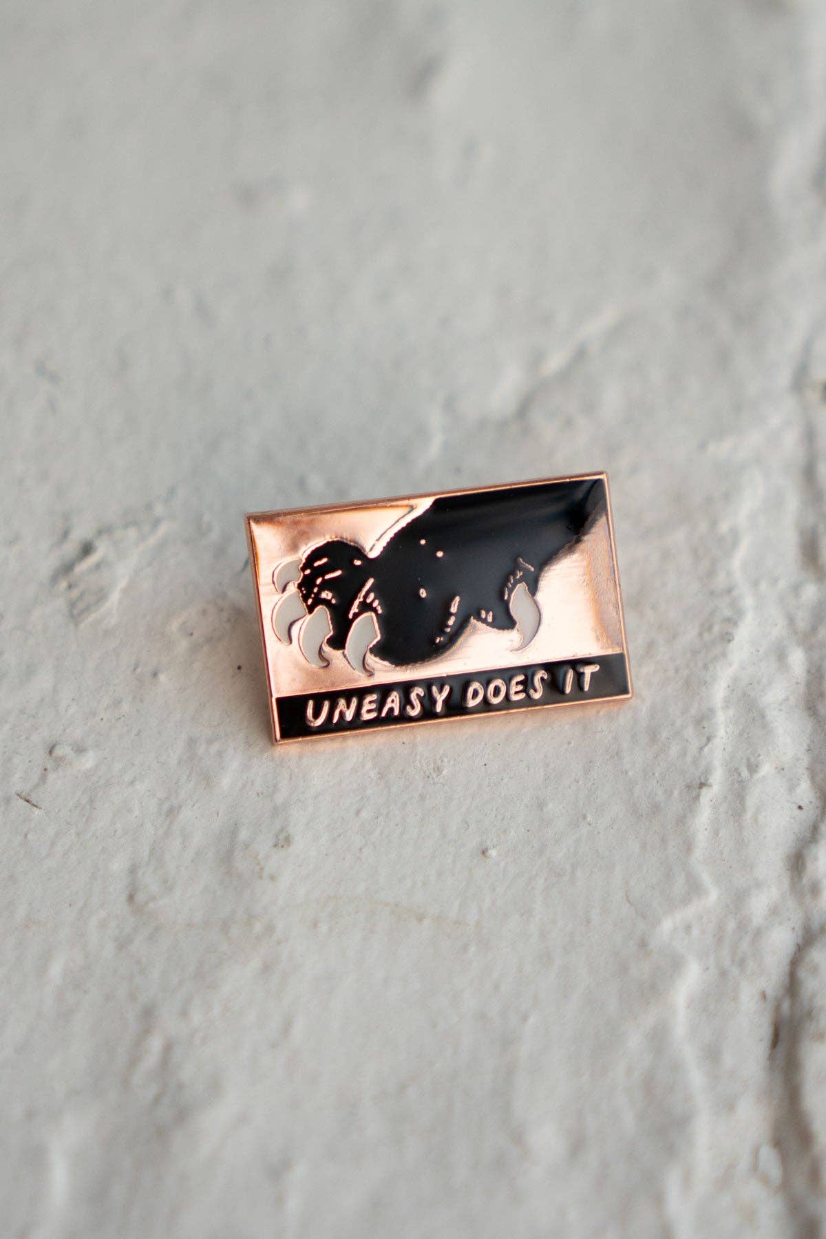 Stay Home Club • Uneasy Does It Pin, Black Cat Claws Lapel Pin